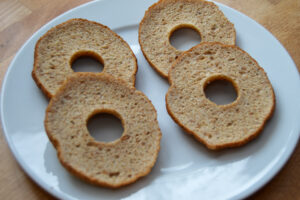 Cut in half bagels
